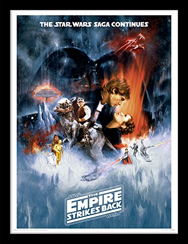 Pyramid International FP11221P-PL Star Wars The Empire Strikes Back (One Sheet) gerahmter Druck, 250 GSM Paperwrap MDF, Mehrfarbig, 44 x 33 x 4 cm von Star Wars