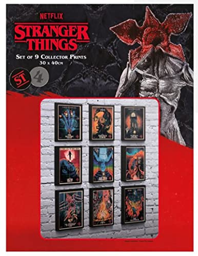 Pyramid International Stranger Things 4-Poster-Set (Staffel 4 Design), 9 Stück, 30 cm x 40 cm, Sammler-Kunstdrucke, Poster und Bilder, mehrfarbig, 40,6 x 30,5 cm von Pyramid International