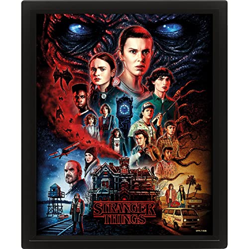 Pyramid International Stranger Things Gerahmtes 3D-Poster (Vecna Design), 25 cm x 20 cm x 1,3 cm, gerahmte Wandkunst und 3D-Wandkunst-Bilder im Bilderrahmen – Offizielles Produkt von Stranger Things von Pyramid International
