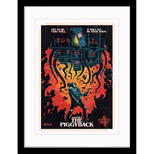 Pyramid International Stranger Things Poster mit Bordüre und schwarzem Rahmen (Kapitel 9 – The Piggyback), 30 cm x 40 cm, Wandkunst mit Stranger Things von Pyramid International