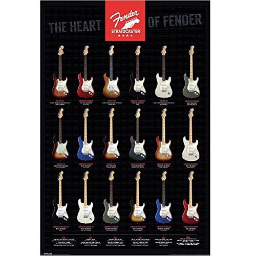 Pyramid International Fender Stratocaster, The Heart Maxi-Poster, Holz, Mehrfarbig, 91,5 x 61 x 0,02 cm von Pyramid International