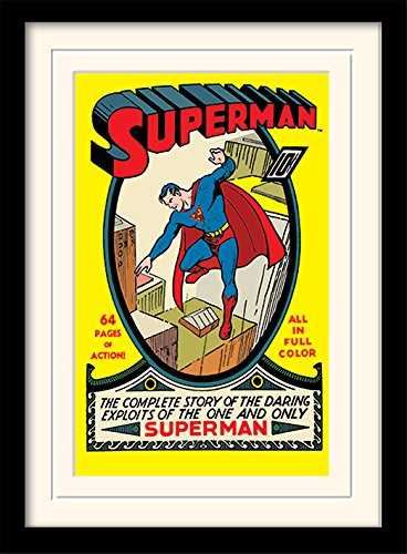 Pyramid International Superman (No.1) 30x40 cm montiert und gerahmt, Mounted 250GSM PAPERWRAP MDF, Mehrfarbig, 44 x 33 x 4 cm von Pyramid International