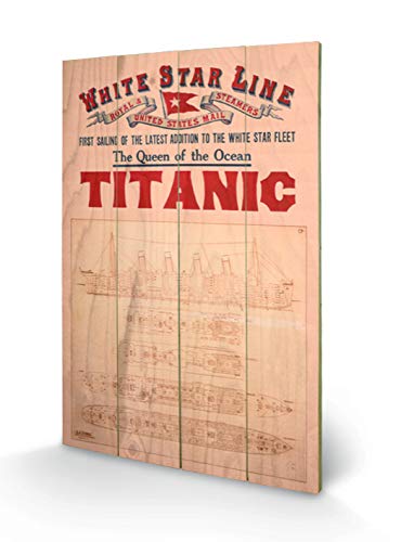 Pyramid International Titanic (12) Holzwand-Kunst, Holz, Mehrfarbig, 40 x 2.5 x 59 cm von Pyramid International