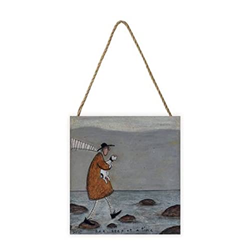 Pyramid International Sam Toft Artwork (One Step at a Time Design) 20 cm x 20 cm x 3 cm Holzblock mit Schnur zum Aufhängen – Offizielles Merchandise ​ von Pyramid International