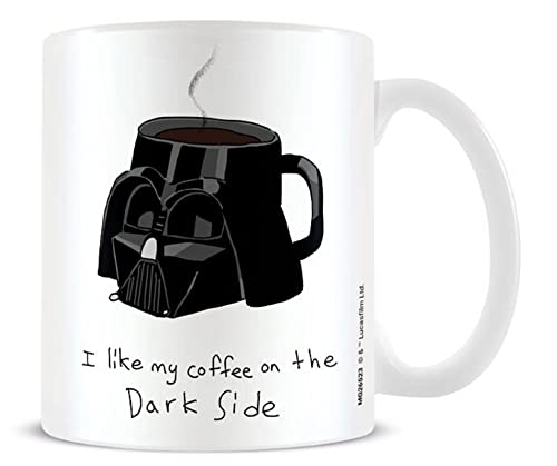 Star Wars Tasse (I like my coffee on the dark side Design) 325ml Keramik Kaffeebecher, Kaffeetasse - Offizielles Lizenzprodukt von Pyramid International