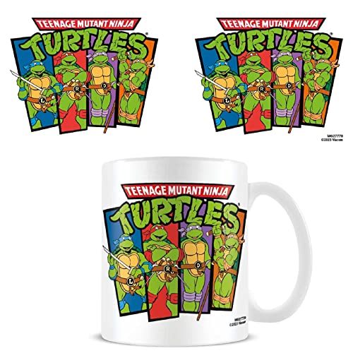 Teenage Mutant Ninja Turtles Kaffeetasse (klassisches Charakter-Design), 325 ml, große Tasse in Geschenkbox, Keramikbecher für Frauen, Ninja Turtle White Mug TMNT Teetasse – Offizielles Merchandise von Pyramid International
