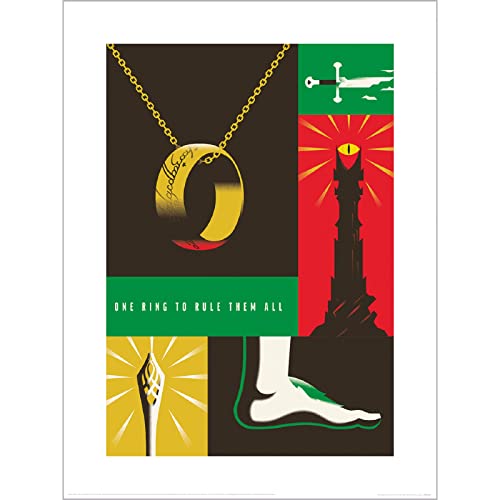 The Lord of the Rings Poster (One Ring To Rule Them All Design), 30 cm x 40 cm, Kunstdruck, Poster, Wanddekoration und Wandkunst für Wohnzimmer, Schlafzimmer und Büro – Offizielles Herr der Ringe von Pyramid International