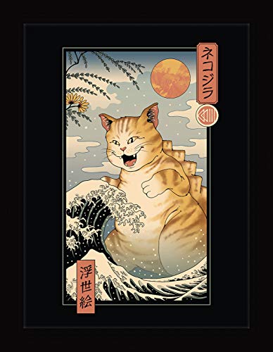 Pyramid International Vincent Trinidad (Catzilla Ukiyoe) Gerahmter Kunstdruck 30 x 40 cm von Pyramid International