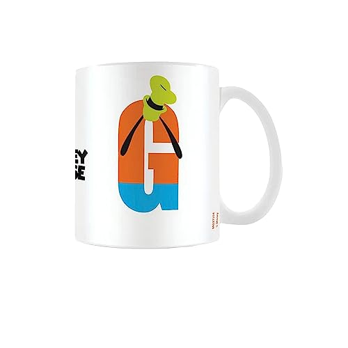 Disney Alphabet Personalisierte Tasse (G for Goofy Design) 325 ml Keramik-Kaffeetasse in Präsentations-Disney-Geschenkbox – Offizielles Merchandise-Produkt von Pyramid International