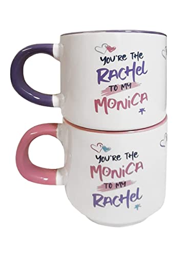 Friends Keramikbecher-Set mit 2 stapelbaren Tassen (Monica und Rachel Design) – Offizielles Merchandise-Produkt von Pyramid International