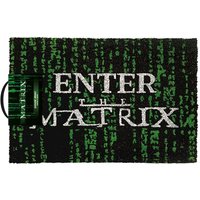 Matrix Fußmatte Enter the Matrix schwarz/grün, bedruckt, aus Kokosfaser, Unterseite aus PVC. von Pyramid