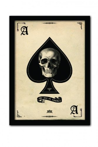 Pyramid International Ace of Spades Kunstdruck mit Wandaufhängung, gerahmt, A3 von Pyramid International