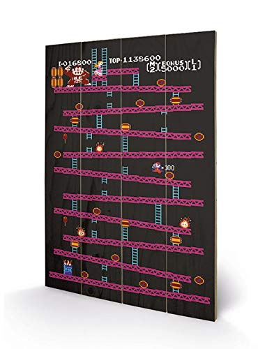 Pyramid International Donkey Kong (NES) Holzwand-Kunst, Holz, Mehrfarbig, 40 x 2.5 x 59 cm von Pyramid International