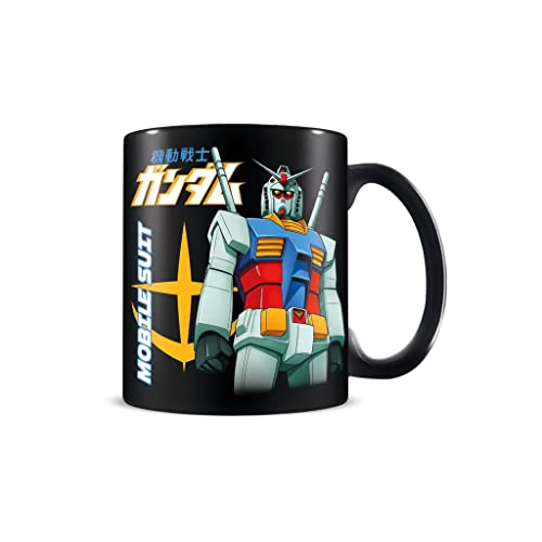 Pyramid International Gundam Tasse (Mobile Suit Design) 325 ml Keramik Schwarze Tasse, Kaffeetasse & große Tasse in Geschenkbox – Offizieller Gundam Merchandise von Pyramid International
