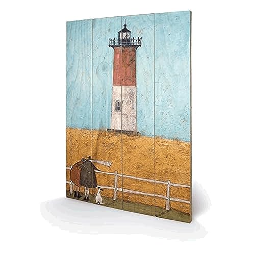 Pyramid International Sam Toft (Feeling The Love at Nauset Light) Holzwand-Kunst, Holz, mehrfarbig, 40 x 2.5 x 59 cm von Pyramid International