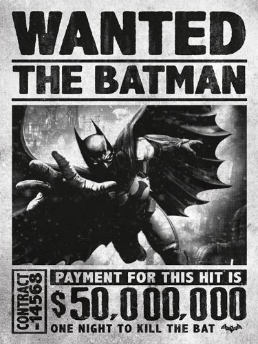 Pyramid International Batman Arkham Origins Wanted Leinwanddruck, Holz, Mehrfarbig, 30 x 40 x 1.3 cm von Pyramid International