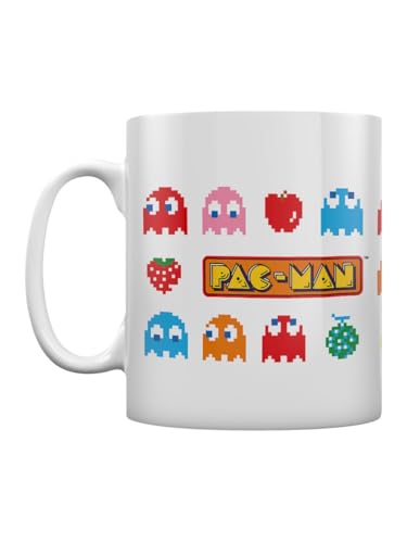 Pac-Man Kaffeetasse in Geschenkbox (Pac-Man Symbole Design) 11oz Keramiktasse - Offizielles Lizenzprodukt von Pyramid International