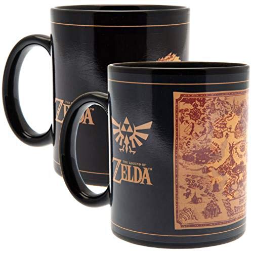 The Legend of Zelda Tasse mit Thermoeffekt (Map Silhouette Design) 315ml Keramik-Kaffeetasse - Offizielles Lizenzprodukt von Pyramid