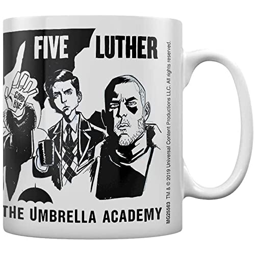 The Umbrella Academy MG25563 Tasse aus Keramik, 315 ml, Motiv: Umbrella Academy (Sketch), Weiß von Pyramid