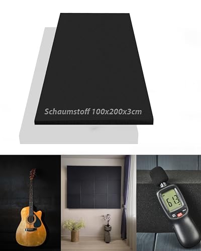 Schaumstoff - glatt, ca. 100x200x3cm, in der Farbe Anthrazit Schwarz I Akustik I Dämmung I Verpackung I Schall I Basteln usw. Schaumstoff - glatt, ca. 100x200x3cm, in der Farbe Anthrazit Schwarz I Akustik I Dämmung I Verpackung I Schall I Basteln usw. von Pyramidenkönig