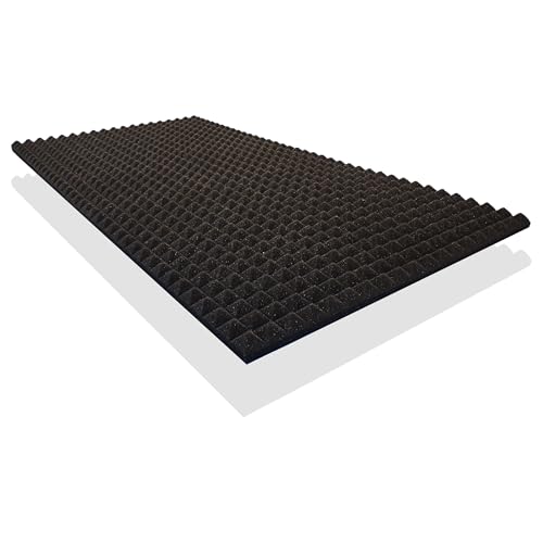 1x Pyramiden-Schaumstoff FSE, Platte in ca. 100x50x3cm, Anthrazit Schwarz, FSE (flammhemmend nach MVSS302) (Verpackungseinheit = 1 Platte = ca. 0,5 m²) von Pyramidenkönig