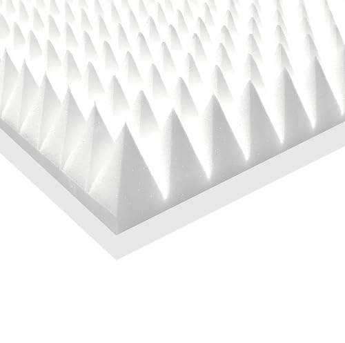Pyramidenschaumstoff Platte, ca. 100x50x7cm, Weiss (Verpackungseinheit = 1 Platte = ca. 0,5 m²) von Pyramidenkönig