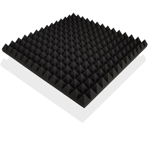 Pyramidenplatte, Akustikschaumstoff, Platte in ca. 50x50x7cm, "B-Ware" in der Farbe Anthrazit Schwarz, Pyramidenschaum von Pyramidenkönig