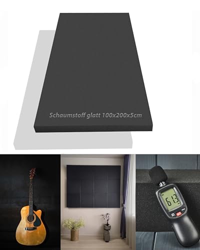 Schaumstoff - glatt, ca. 100x200x5cm, in der Farbe Anthrazit Schwarz I Akustik I Dämmung I Verpackung I Schall I Basteln usw. Schaumstoff - glatt, ca. 100x200x5cm, in der Farbe Anthrazit Schwarz I Akustik I Dämmung I Verpackung I Schall I Basteln usw. von Pyramidenkönig