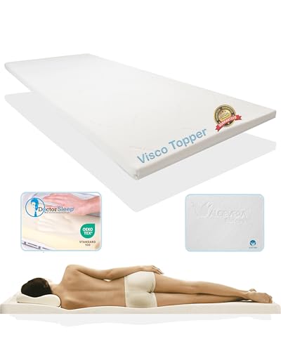 Sondermaße 5cm Viscoelastische Matratzenauflage mit Bezug Milano Härte 2 Visco Auflage Topper Memory Matratze Gelschaum (80 x 200 cm) von Pyramidenkönig