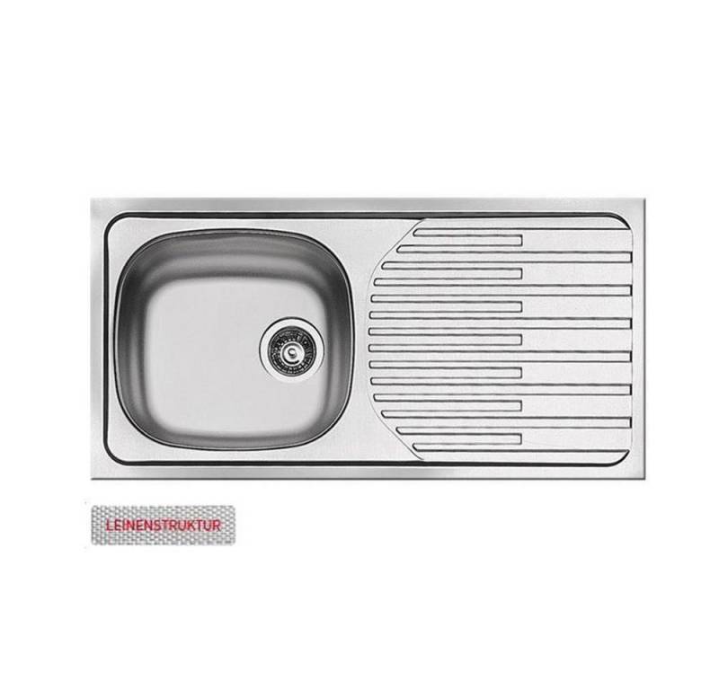 Pyramis Edelstahlspüle Pyramis Einbauspüle ET33 FORK Edelstahl Leinen, 0/0 cm von Pyramis