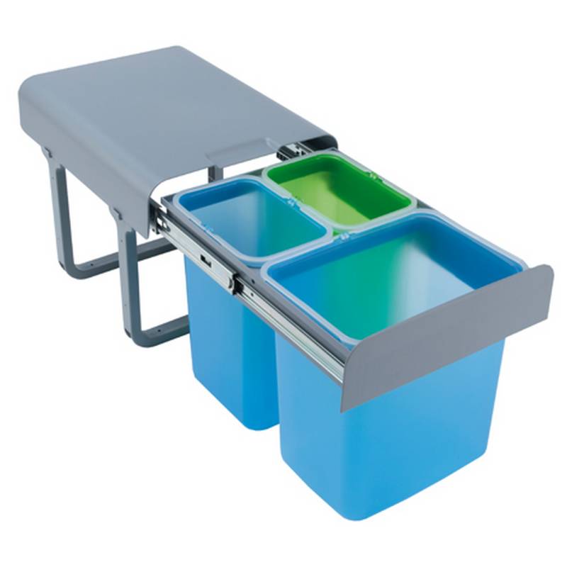Pyramis Einbau-Abfallsammler '3-Fach' Color 35,5 x 36,5 x 47 cm 1 x 16 l + 2 x 8 l von Pyramis