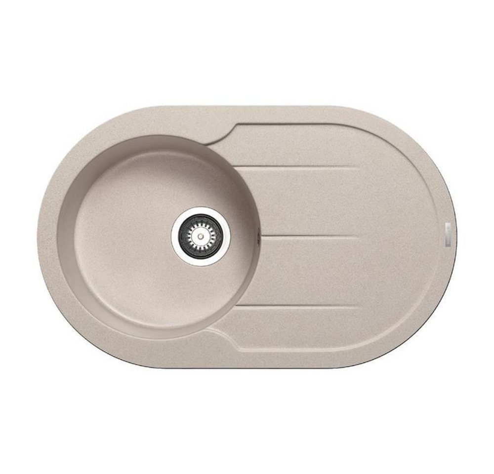 Pyramis Granitspüle Pyramis Einbauspüle ALAZIA ROUND (78x49) 1B 1D Pyragranite, 0/0 cm von Pyramis