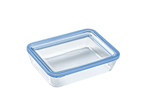 Pyrex Pure Glass 5424004 Rechteckiger luftdichter Behälter mit Deckel, 19 x 14 x 5 cm, 0,8 l, transparent von Pyrex