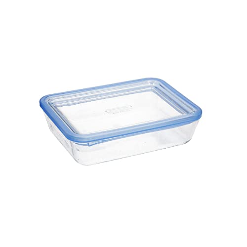 Pyrex Pure Glass, rechteckiger, luftdichter Behälter mit Deckel, 22 x 17 x 8 cm, 1,5 l, transparent, 5424005 von Pyrex