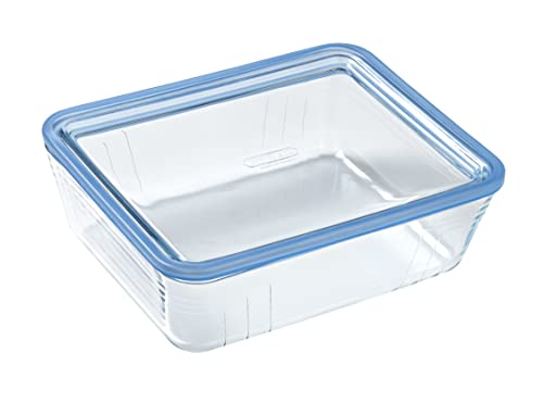 Pyrex Pure Glass 5424006 Rechteckiger luftdichter Behälter mit Deckel, 24 x 19 x 8 cm, 2,6 l, transparent, Standard von Pyrex