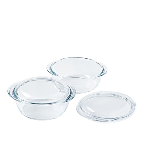 Pyrex® 4 in 1 Kollektion | Bräter aus Borosilikatglas | 2 Stück | Dampfgaren, schnelles und schmackhaftes Kochen, mikrowellen- und spülmaschinengeeignet (2 Stück je 1,6 l) von Pyrex