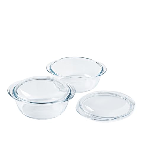 Pyrex® 4-in-1-Kollektion | Bräter aus Borosilikatglas | 2 Stück | Dampfgaren, schnelles und leckeres Kochen, mikrowellen- und spülmaschinengeeignet (2 Stück, 1,6 l) von Pyrex