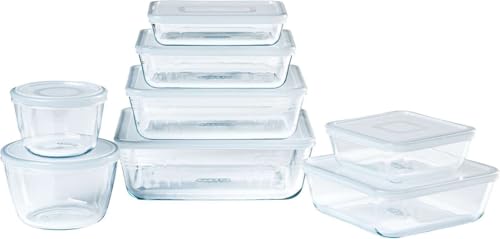 Pyrex® - Cook & Freeze – Set mit 8 Vorratsgläsern mit luftdichten Deckeln – speziell für das Einfrieren – BPA-frei von Pyrex