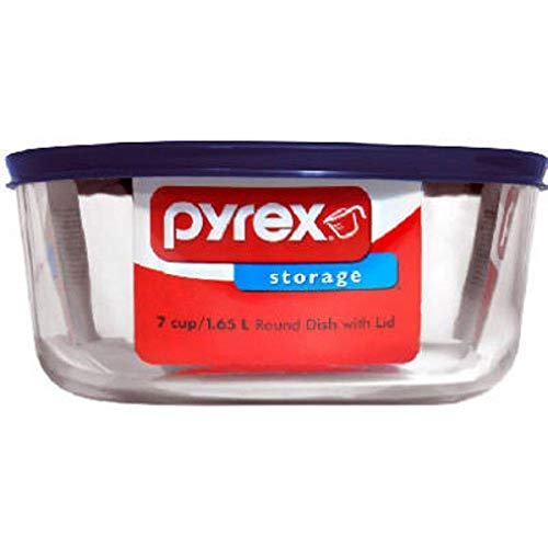 Pyrex (6017397) Simply Store 7-Cup Round Glass Food Storage Dish,Blue von Pyrex
