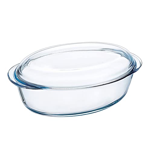 Pyrex VIDRIO 4937386 Schmortopf oval 3,0l mit Deckel Glas Classic, transparent, 33 x 20 x 10 cm, durchsichtig, 6.42 cm von Pyrex