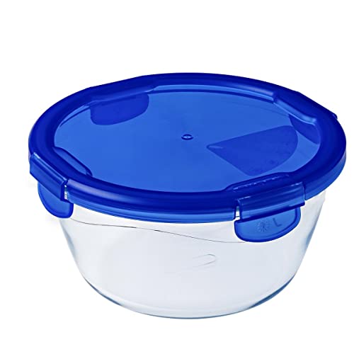 Dajar Glasbehälter mit Deckel Cook und Go, oval, Pyrex, 0,7 L, Glas, Blau/transparent, 15 cm von Pyrex
