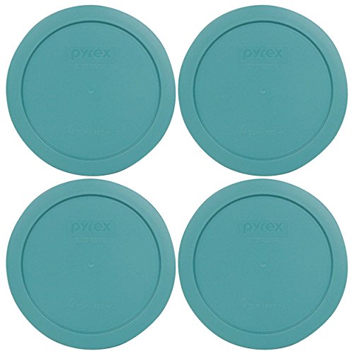 Pyrex 7201-PC Round 4 Cup Storage Lid for Glass Bowls (4, Turquoise) von Pyrex