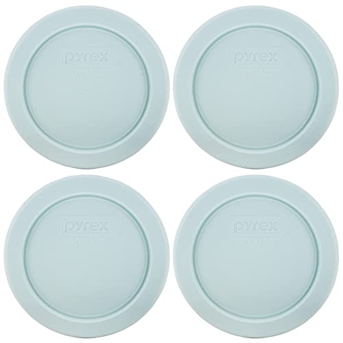 Pyrex 7202-PC 1 Cup Muddy Aqua Blue Storage Replacement Lid - 4 Pack von Pyrex