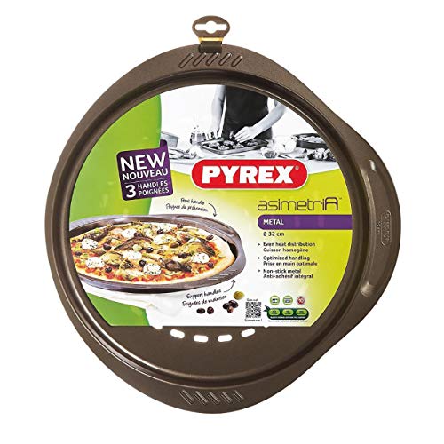 Pyrex 8010736 asimetria Pizzablech, Stahl Schokolade 37,4 x 35,94 x 2,66 cm von Pyrex