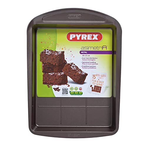 Pyrex 8013126.0 Asimetria Brownie-Form Stahl Schokolade 28 x 22 cm von Pyrex