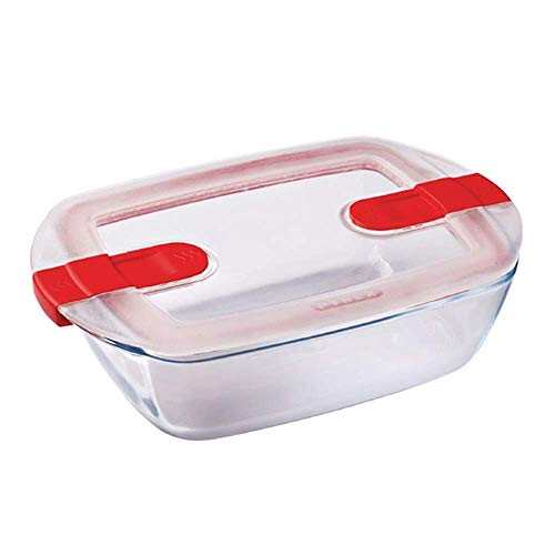 Pyrex 215PH00 Cook&Heat Cook & Heat rechteckig Glas Frischhaltedose mit Deckel, 23 x 15 x 6cm-1,1 Liter von Pyrex