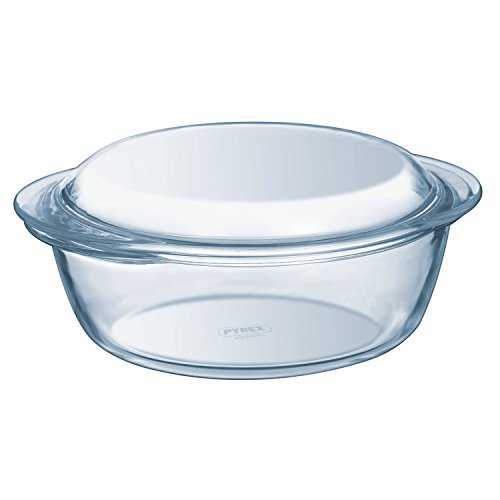 Pyrex Essentials Glas Runde Kasserolle Hohe Beständigkeit 1,6 L (+ 0,5 L Deckel) von Pyrex