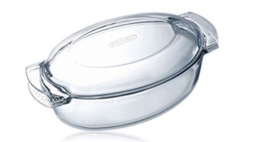 Pyrex CASSEROLES Glasbräter, 5.8 L mit Deckel, oval, hitzebeständig bis 300°C, für Backofen, Mikrowelle, Gefrierschrank und Kühlschrank geeignet von Pyrex
