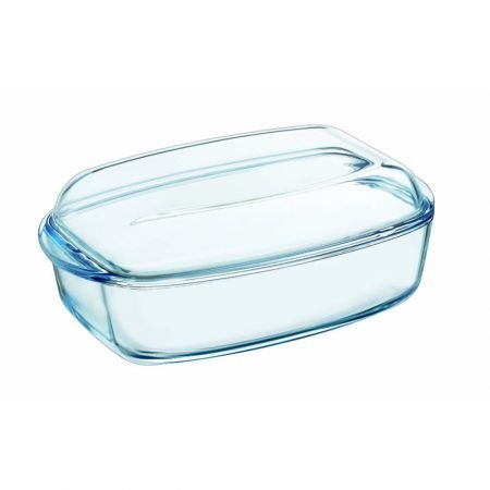 Pyrex Hitzebeständiges feuerfestes Gefäß Auflaufform Bräter mit Deckel aus Glas (7 L) von Pyrex