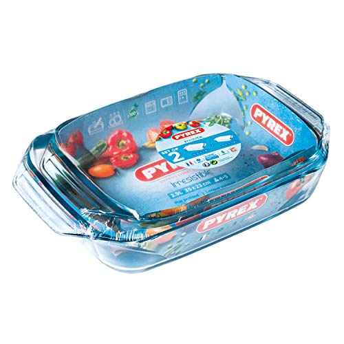 Pyrex Set mit 2 Schalen Optimum rechteckig, Glas, durchsichtig, 9.45 cm, 2 von Pyrex